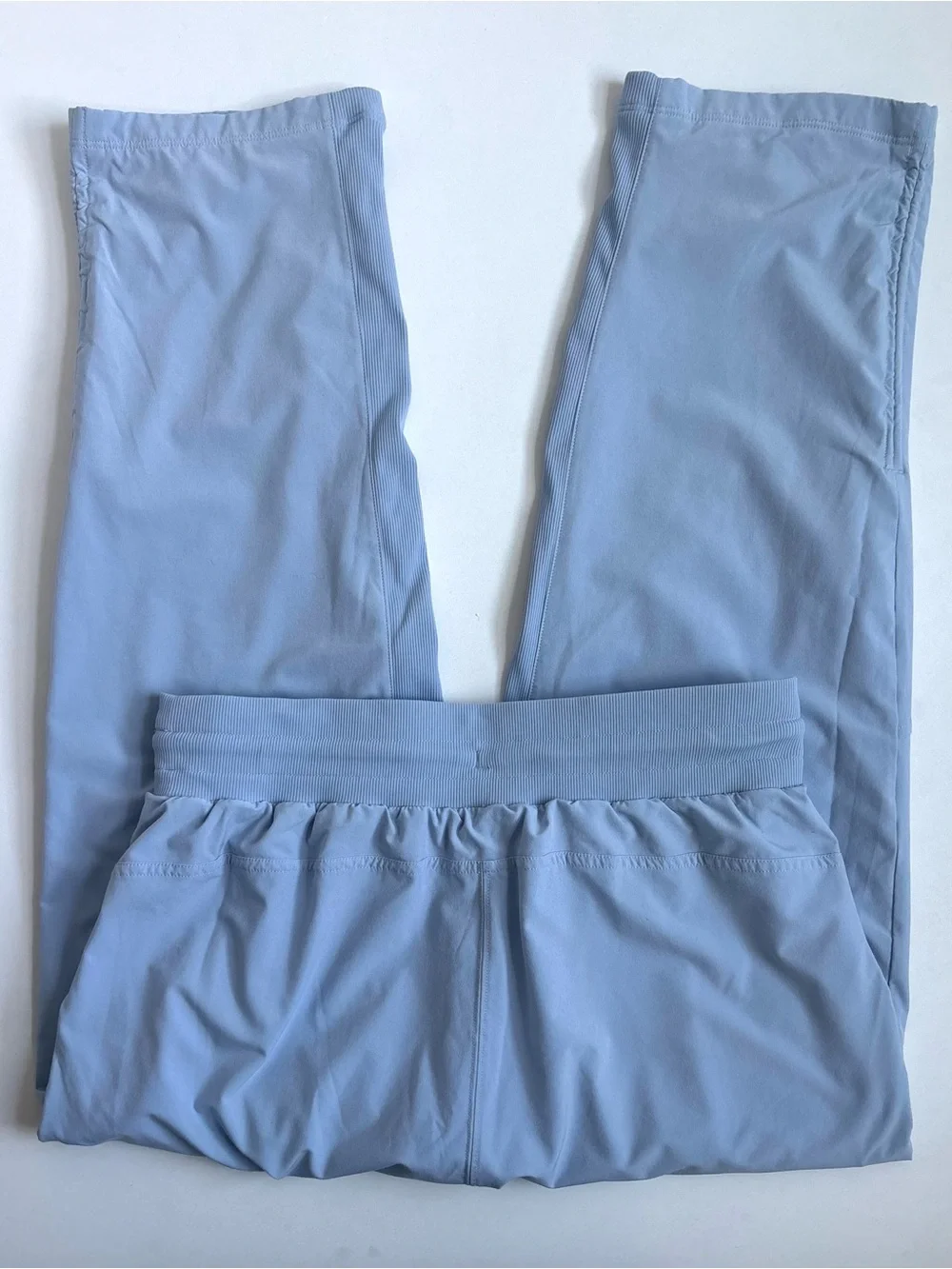 Lululemon Beyond The Studio Crop Pants Blue Linen Size 8